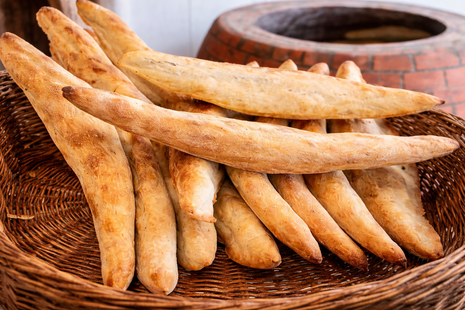 Traditional Georgian shoti bread and tone oven in an authentic Georgian bakery setting