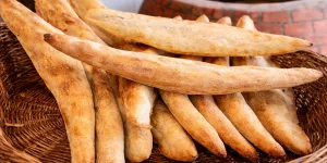 Traditional Georgian shoti bread and tone oven in an authentic Georgian bakery setting