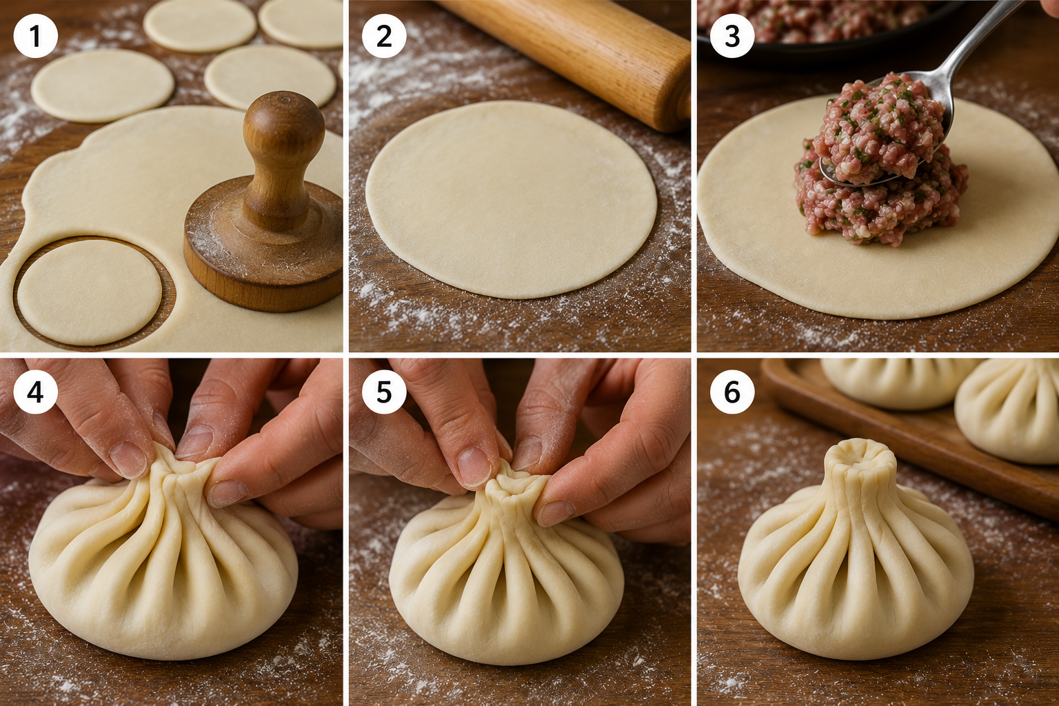 Walnuts and garlic being crushed into a coarse paste